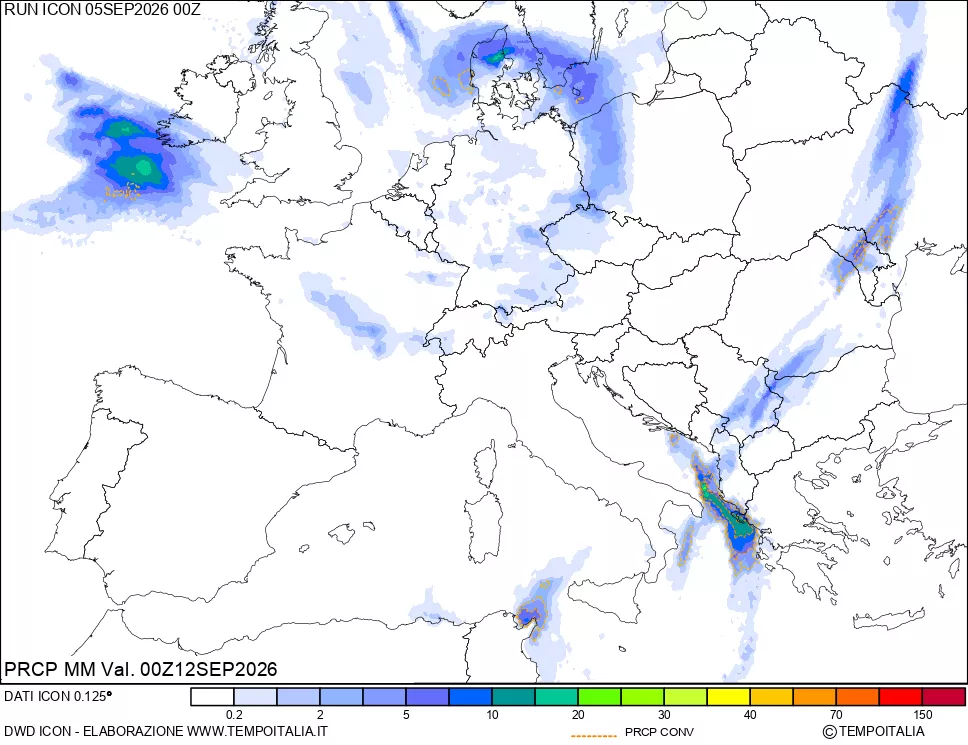 mappa Precipitazioni totali e convettive