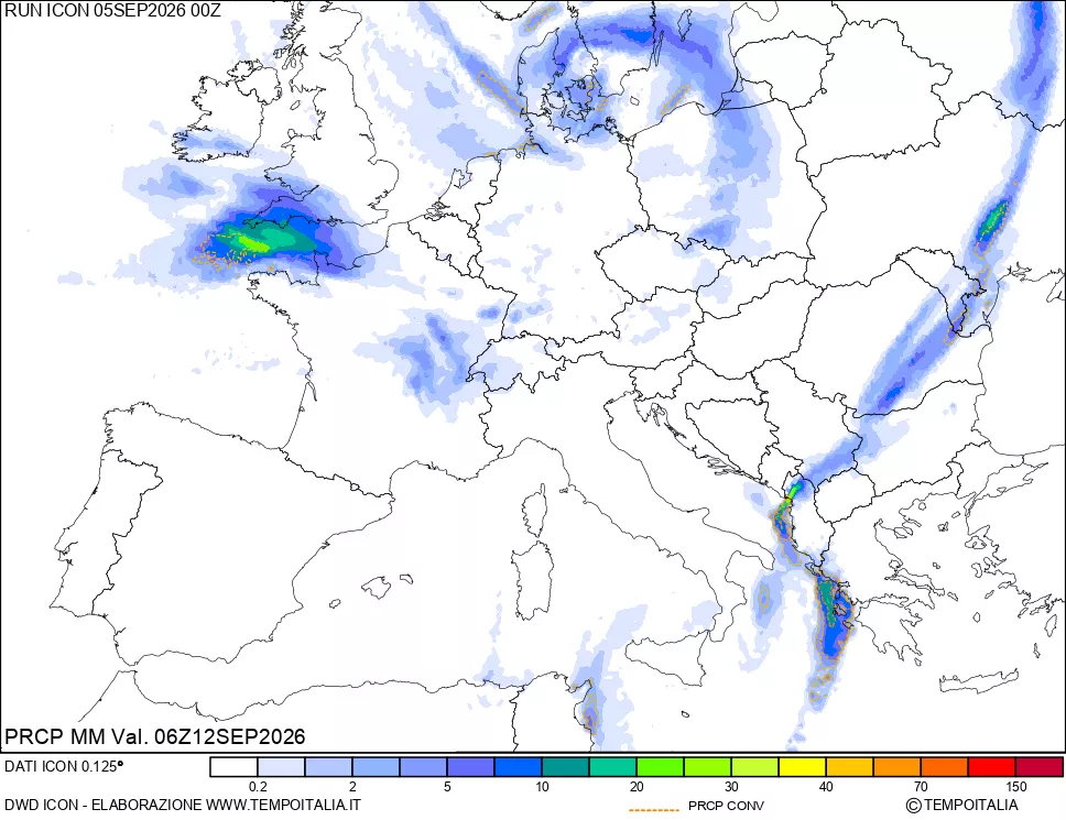 mappa Precipitazioni totali e convettive