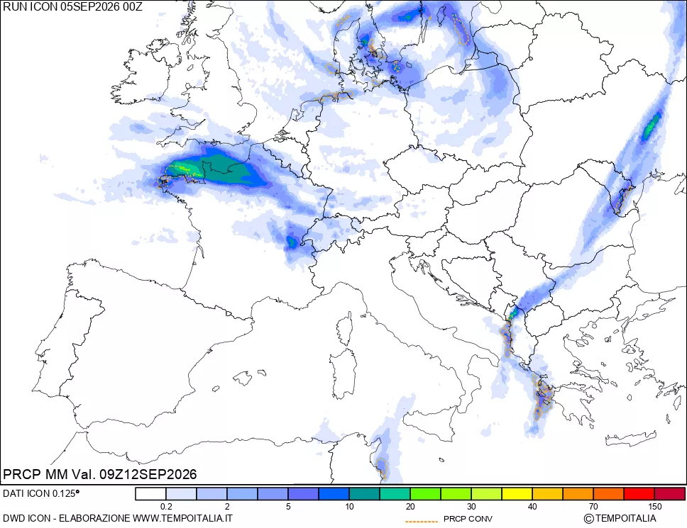 mappa Precipitazioni totali e convettive