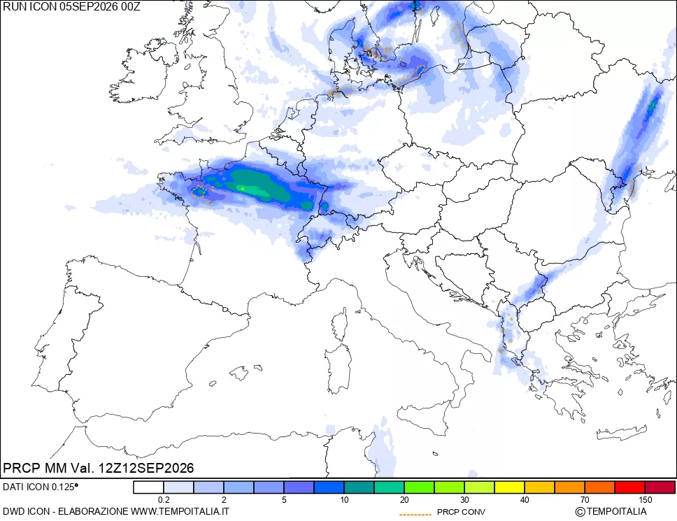 mappa Precipitazioni totali e convettive
