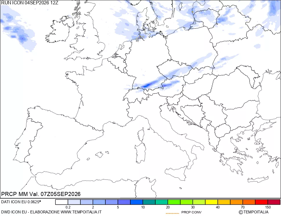 mappa Precipitazioni totali e convettive