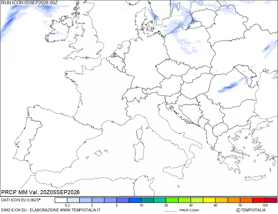 mappa Precipitazioni totali e convettive