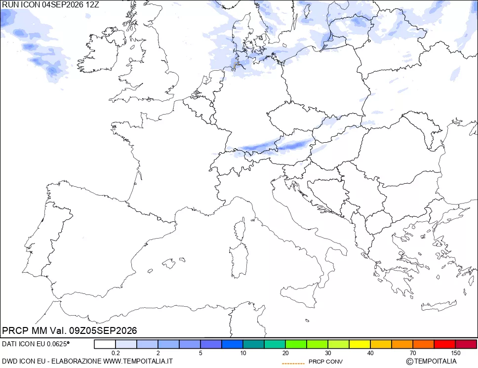mappa Precipitazioni totali e convettive