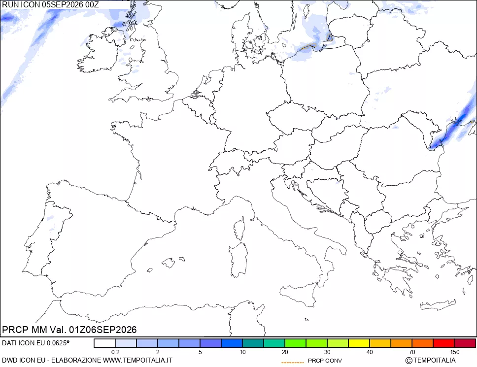 mappa Precipitazioni totali e convettive