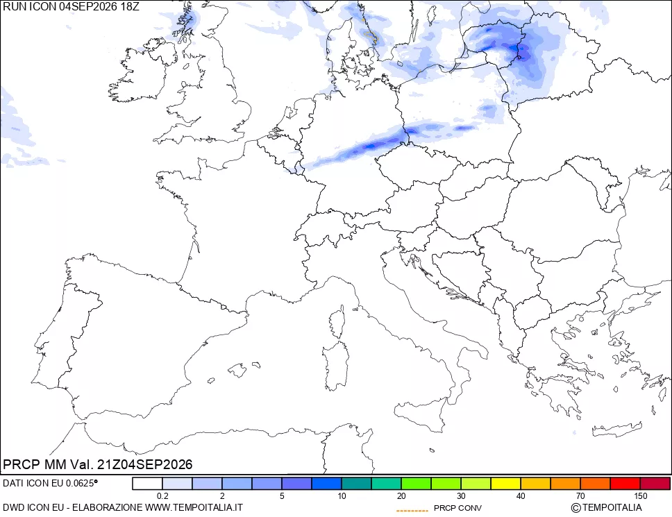 mappa Precipitazioni totali e convettive