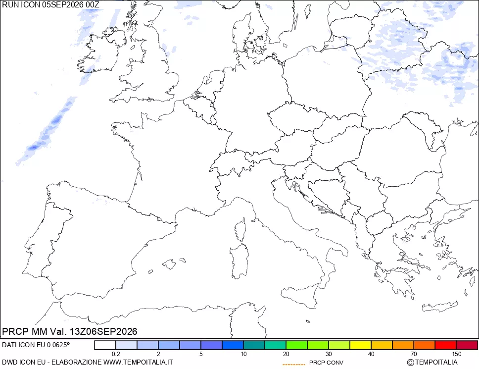 mappa Precipitazioni totali e convettive
