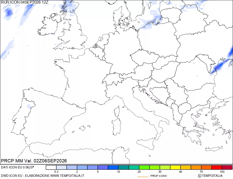 mappa Precipitazioni totali e convettive