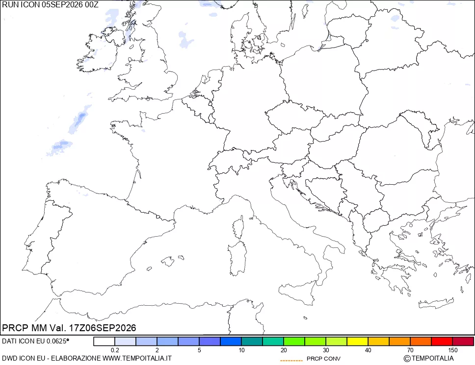 mappa Precipitazioni totali e convettive