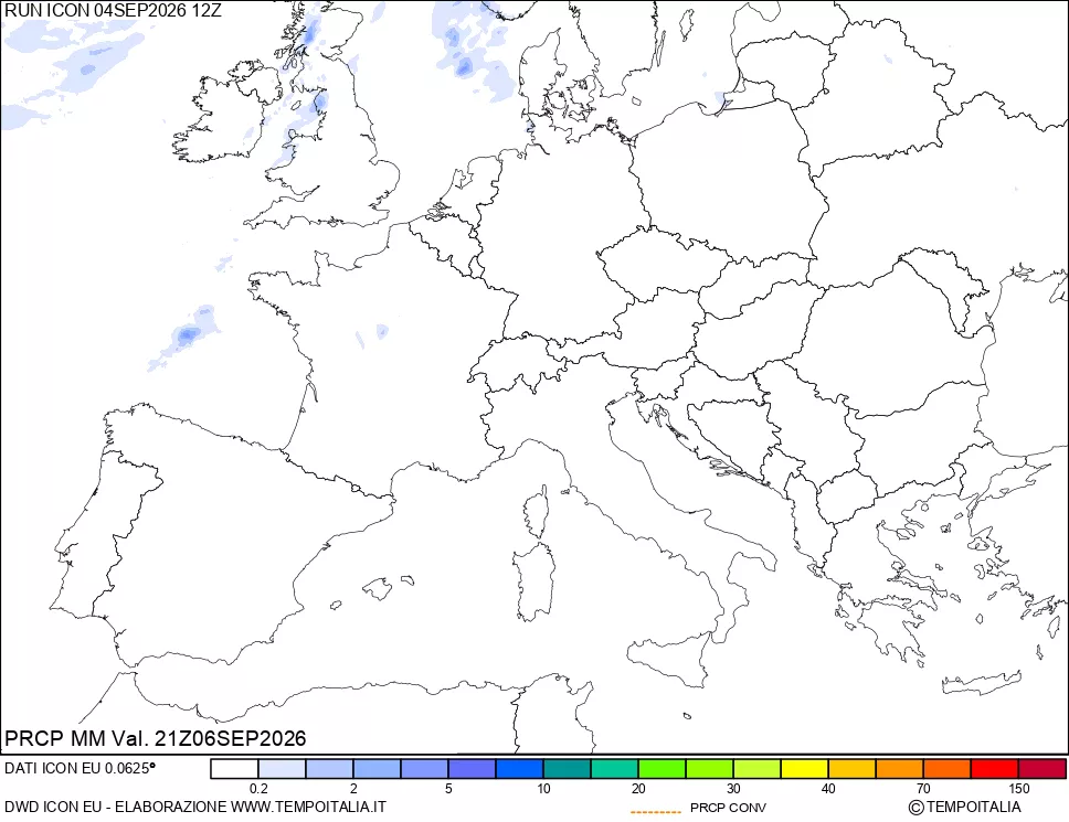 mappa Precipitazioni totali e convettive