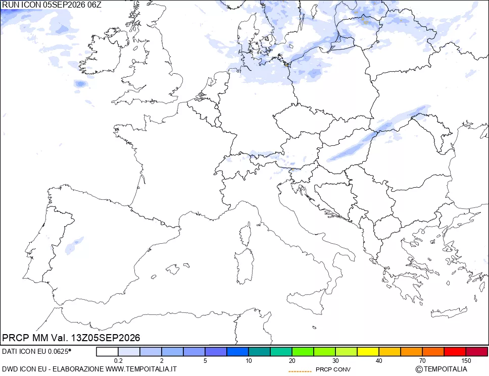 mappa Precipitazioni totali e convettive