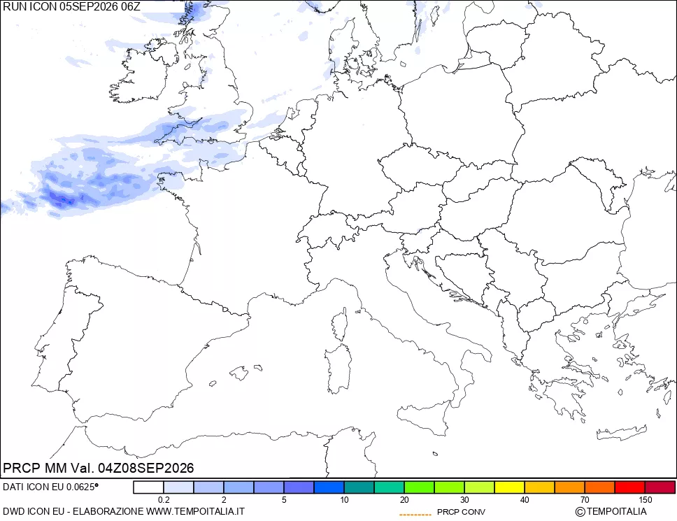 mappa Precipitazioni totali e convettive