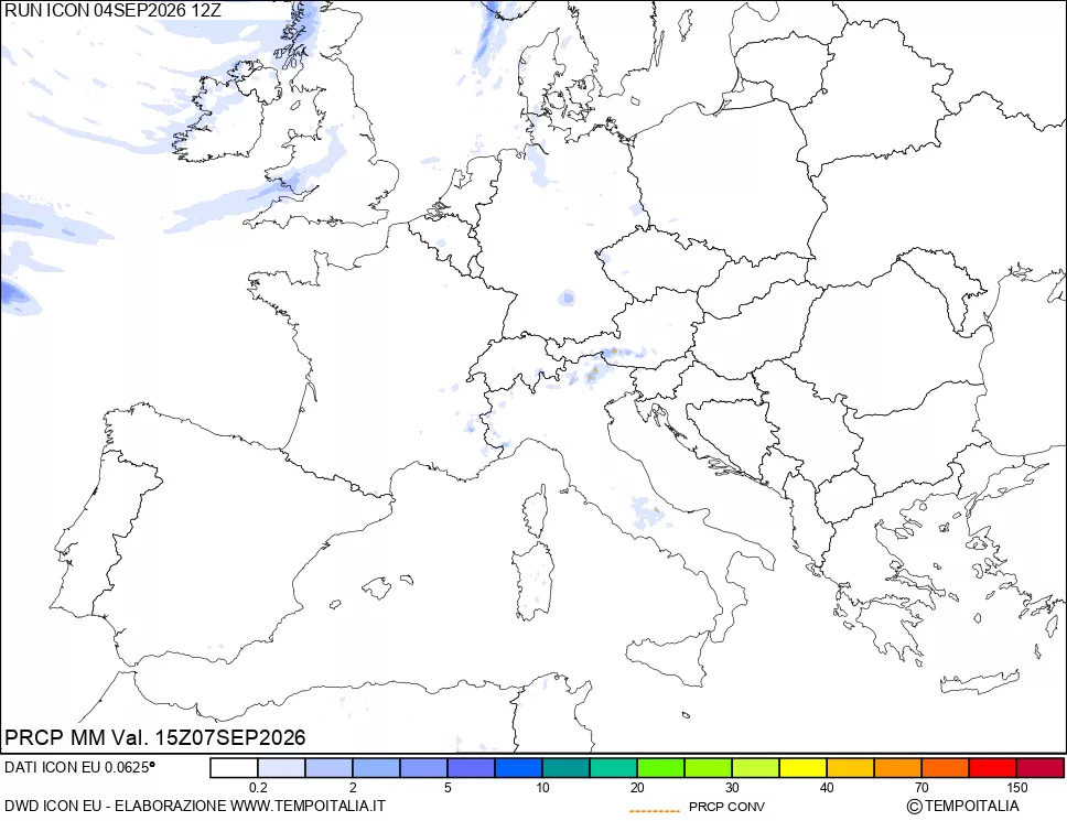 mappa Precipitazioni totali e convettive