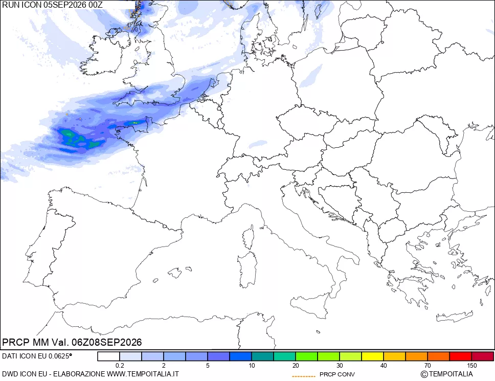mappa Precipitazioni totali e convettive