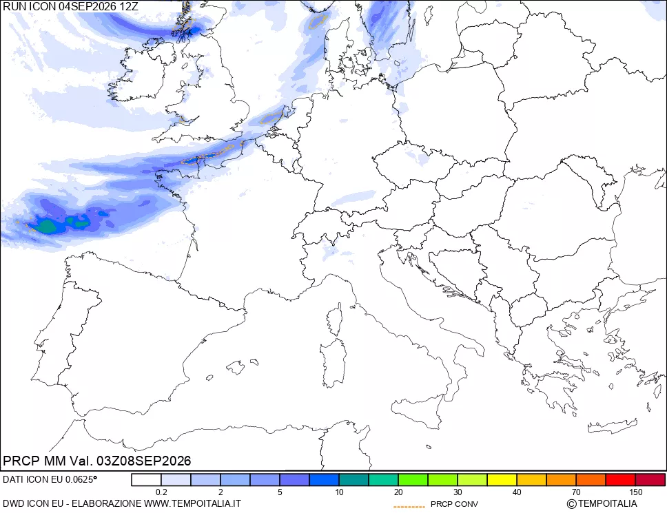 mappa Precipitazioni totali e convettive