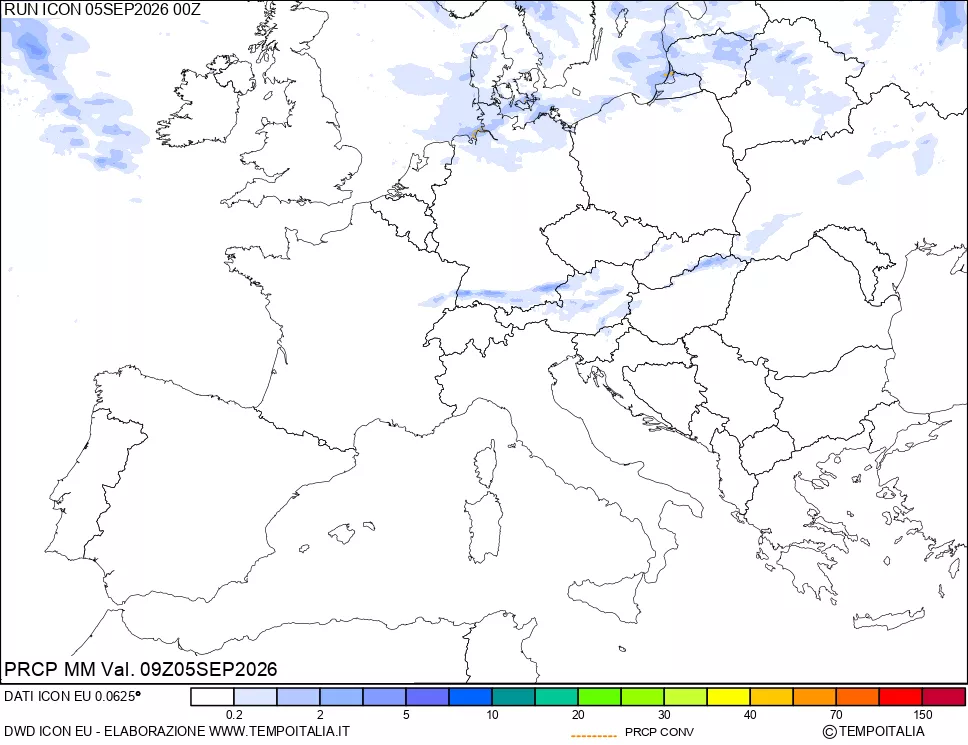 mappa Precipitazioni totali e convettive