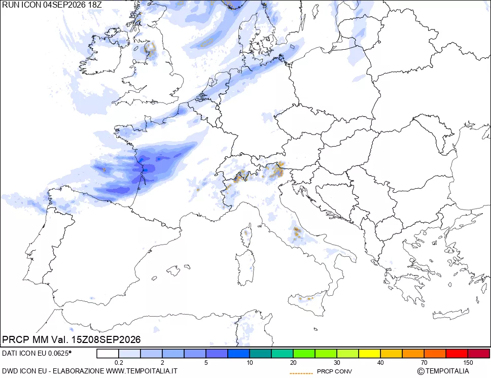 mappa Precipitazioni totali e convettive