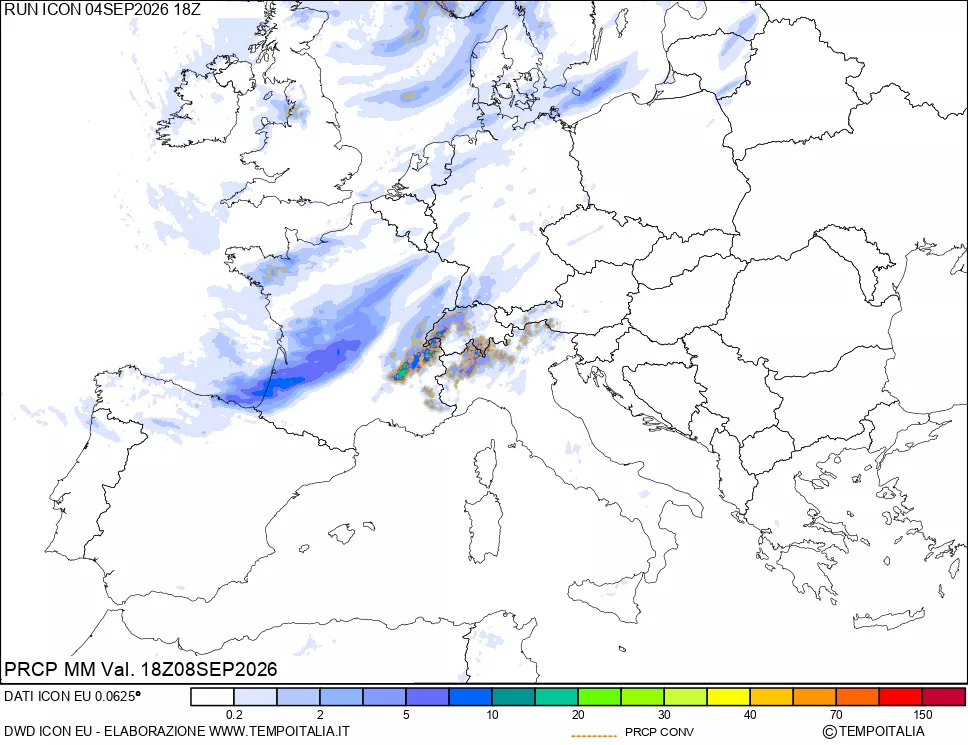 mappa Precipitazioni totali e convettive