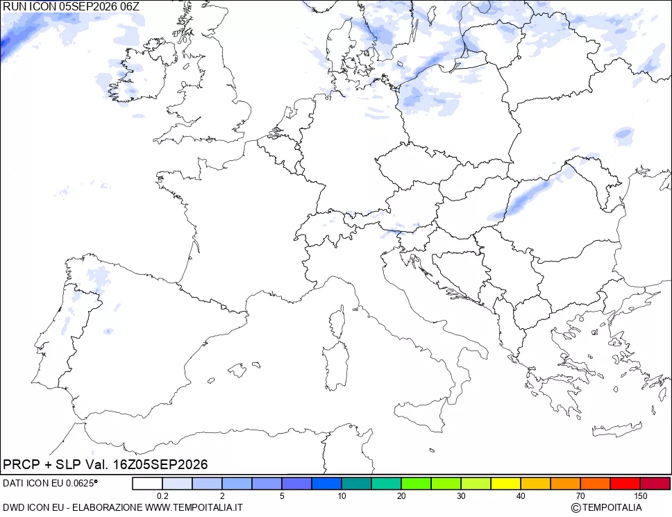 mappa Precipitazioni e pressione SLM