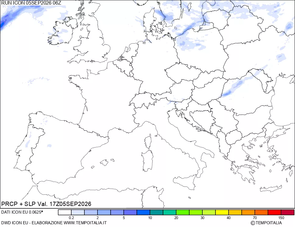 mappa Precipitazioni e pressione SLM