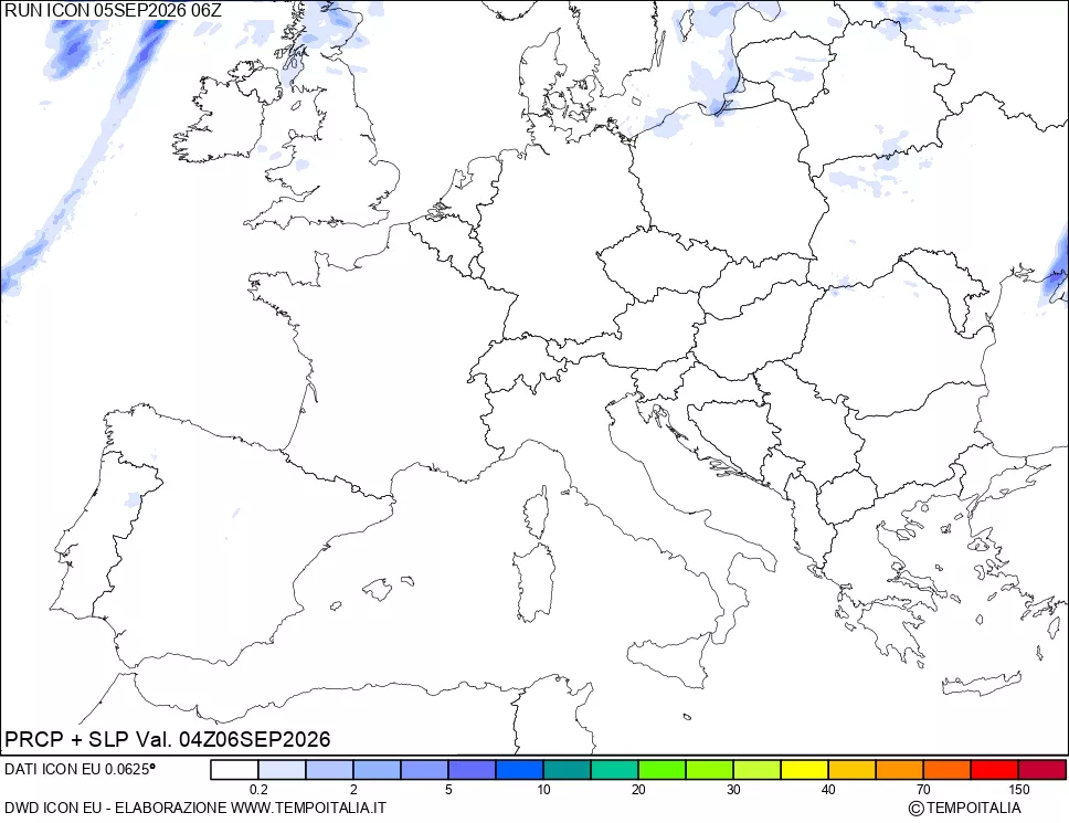 mappa Precipitazioni e pressione SLM