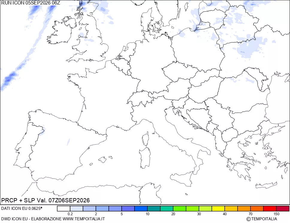mappa Precipitazioni e pressione SLM