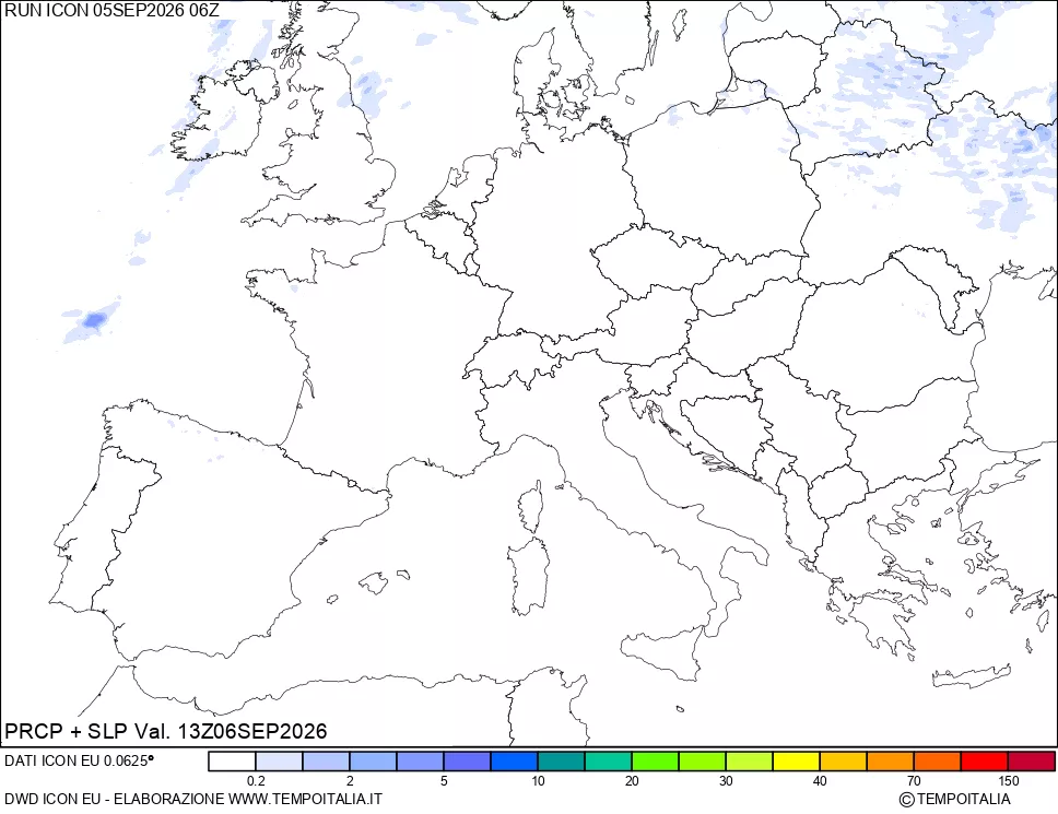 mappa Precipitazioni e pressione SLM