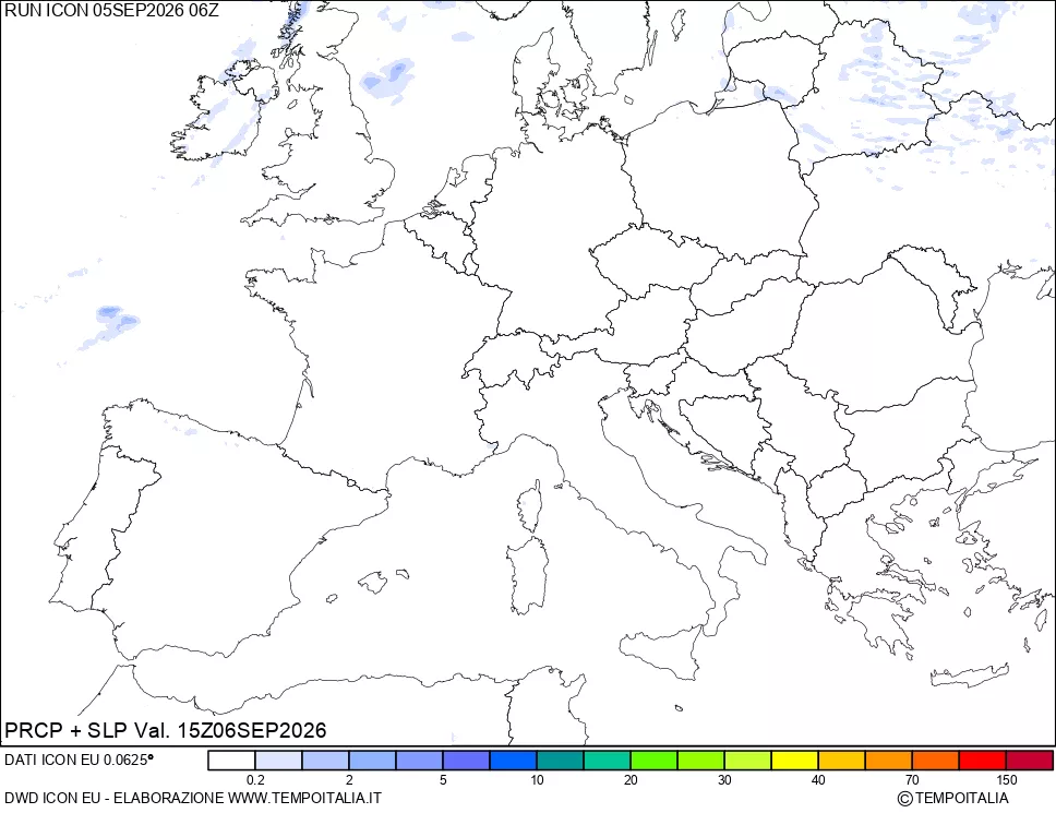mappa Precipitazioni e pressione SLM
