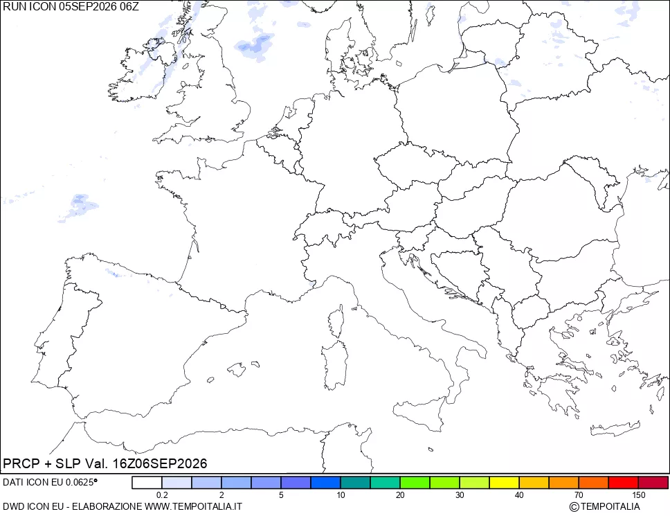 mappa Precipitazioni e pressione SLM