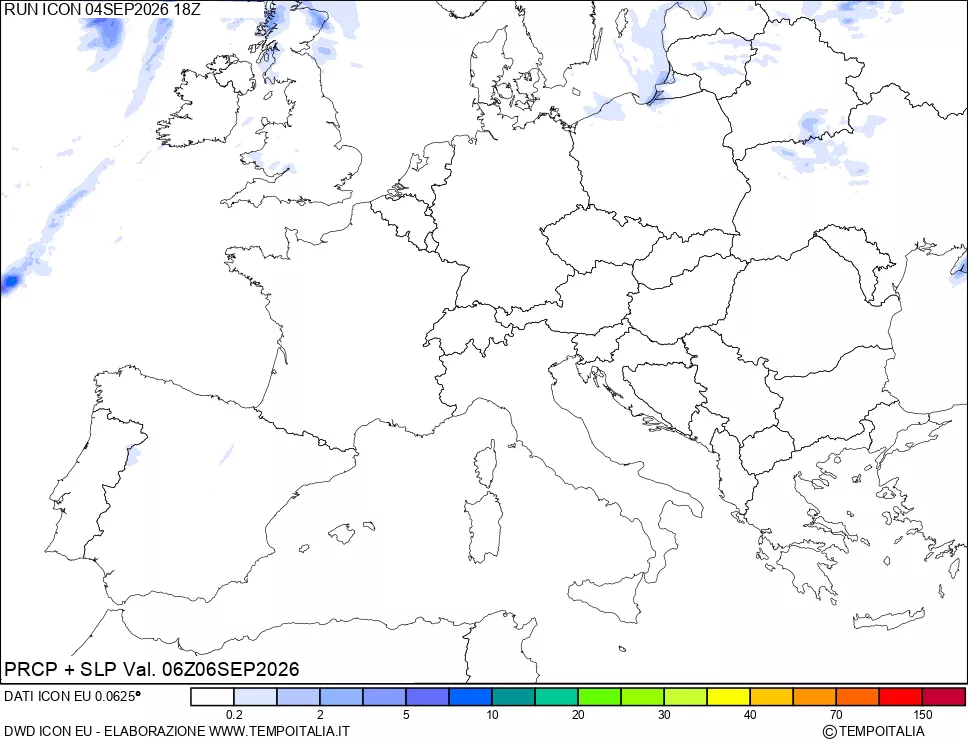 mappa Precipitazioni e pressione SLM