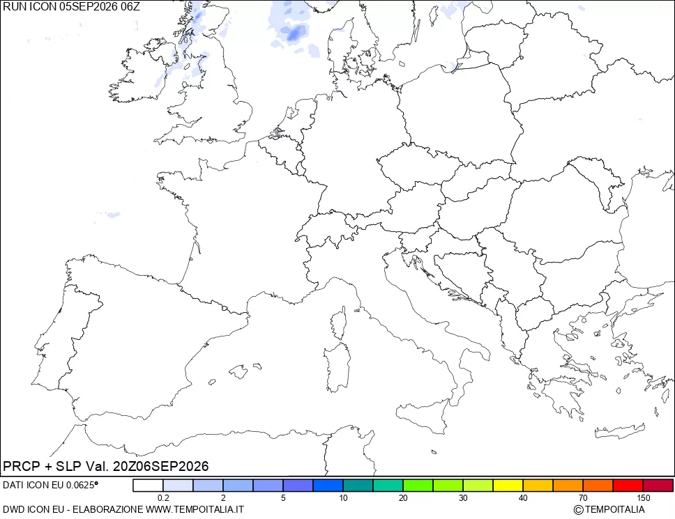 mappa Precipitazioni e pressione SLM