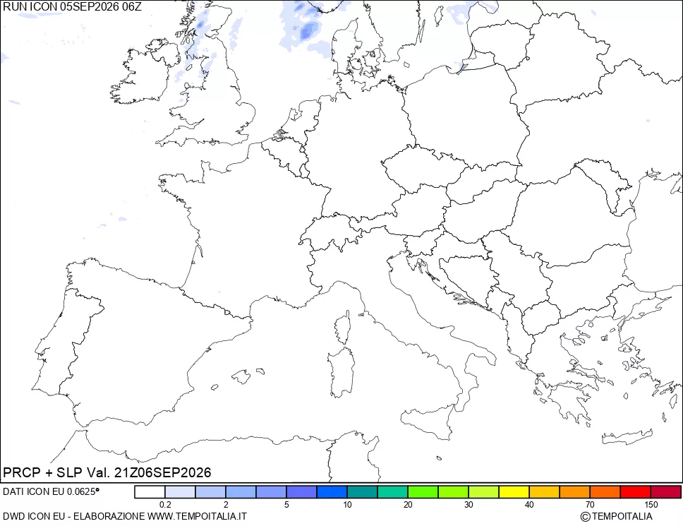 mappa Precipitazioni e pressione SLM
