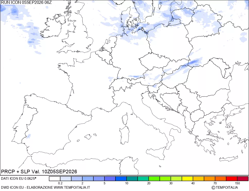 mappa Precipitazioni e pressione SLM