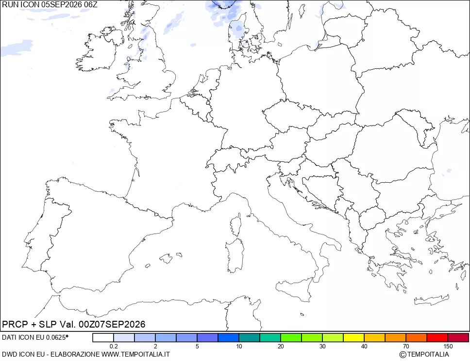 mappa Precipitazioni e pressione SLM