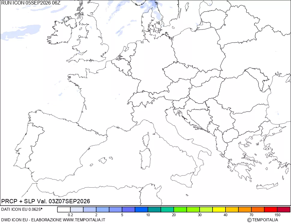mappa Precipitazioni e pressione SLM