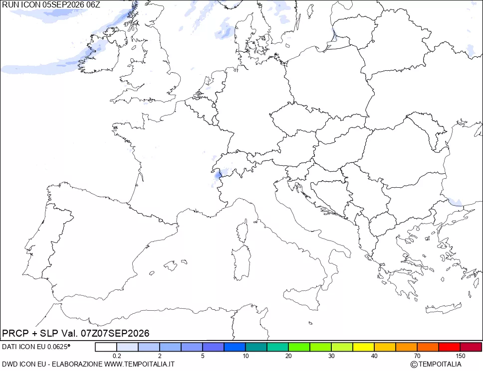 mappa Precipitazioni e pressione SLM
