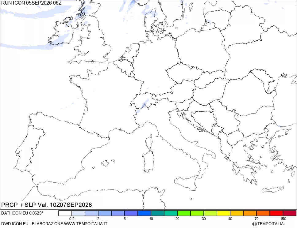 mappa Precipitazioni e pressione SLM