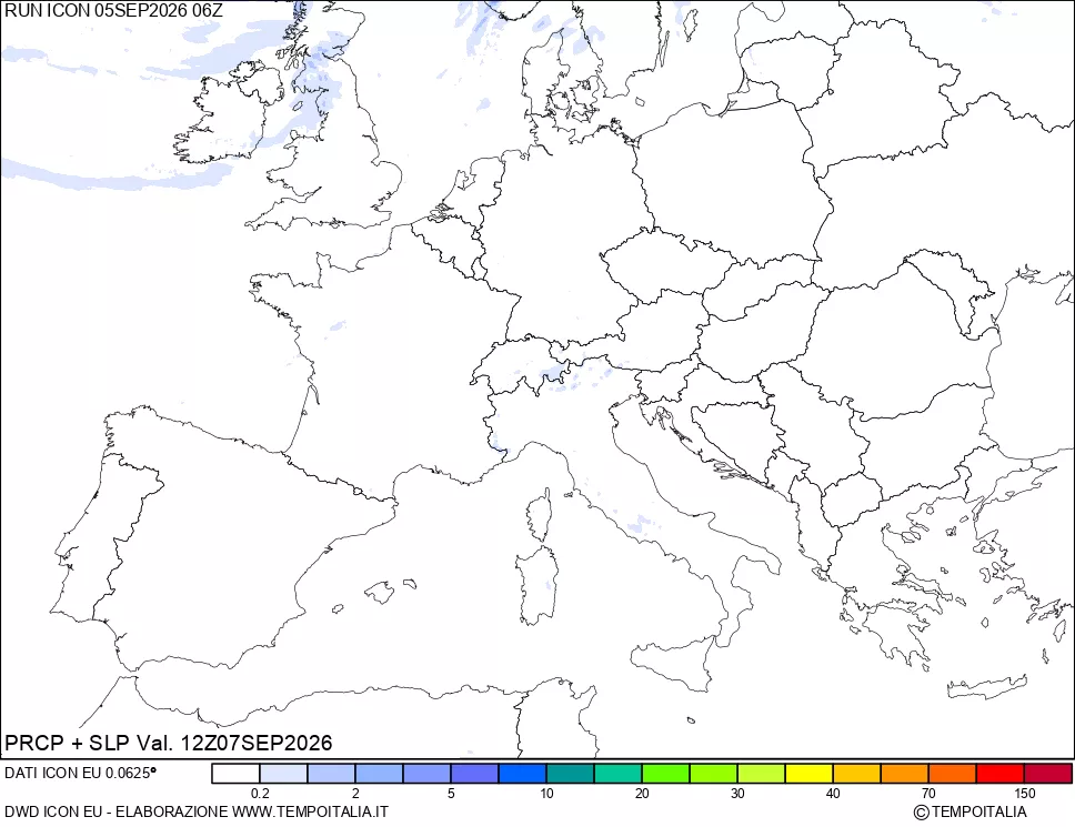 mappa Precipitazioni e pressione SLM