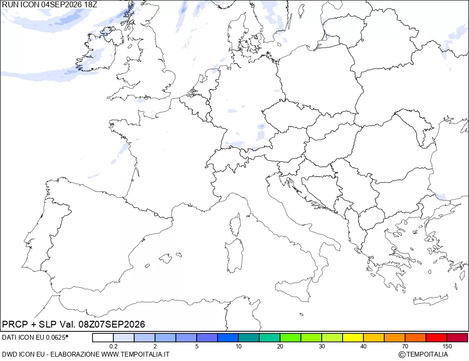 mappa Precipitazioni e pressione SLM