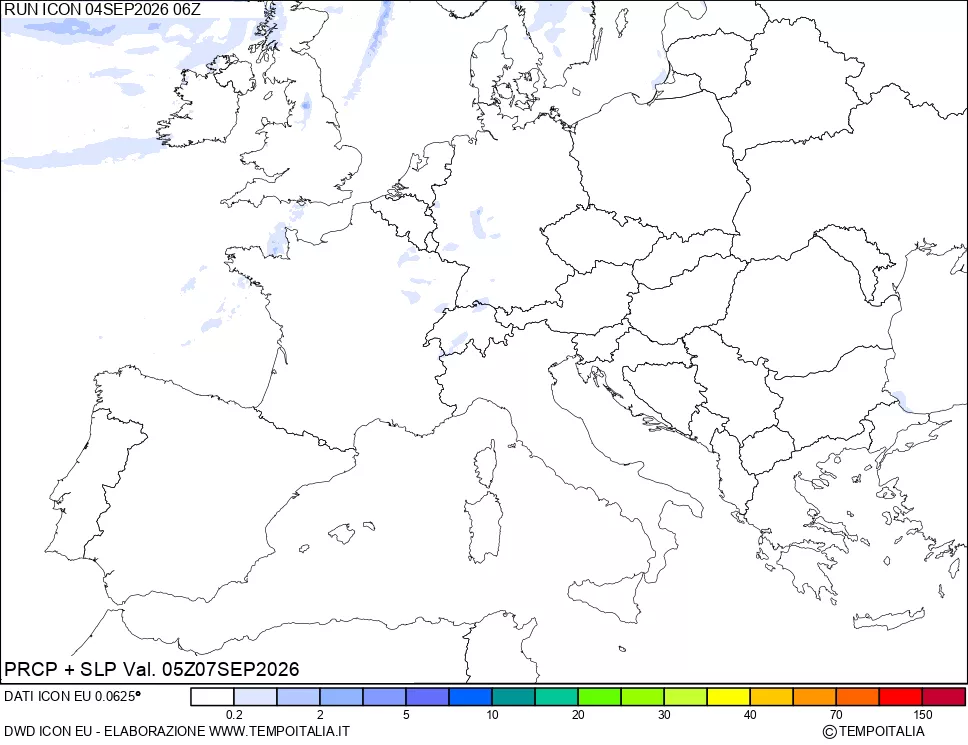 mappa Precipitazioni e pressione SLM
