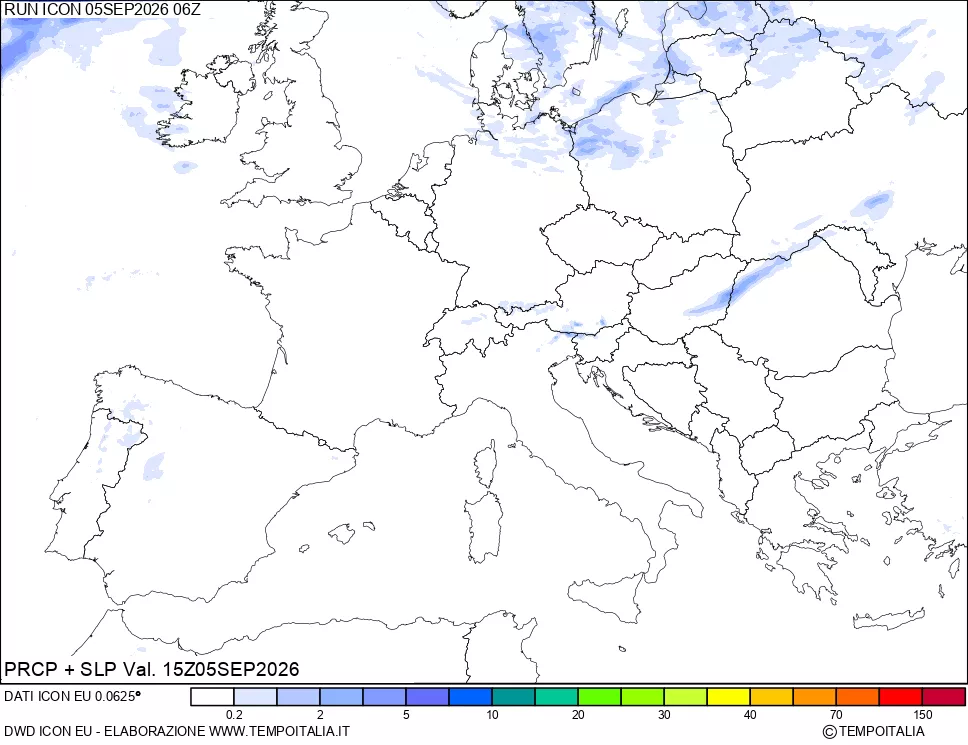 mappa Precipitazioni e pressione SLM