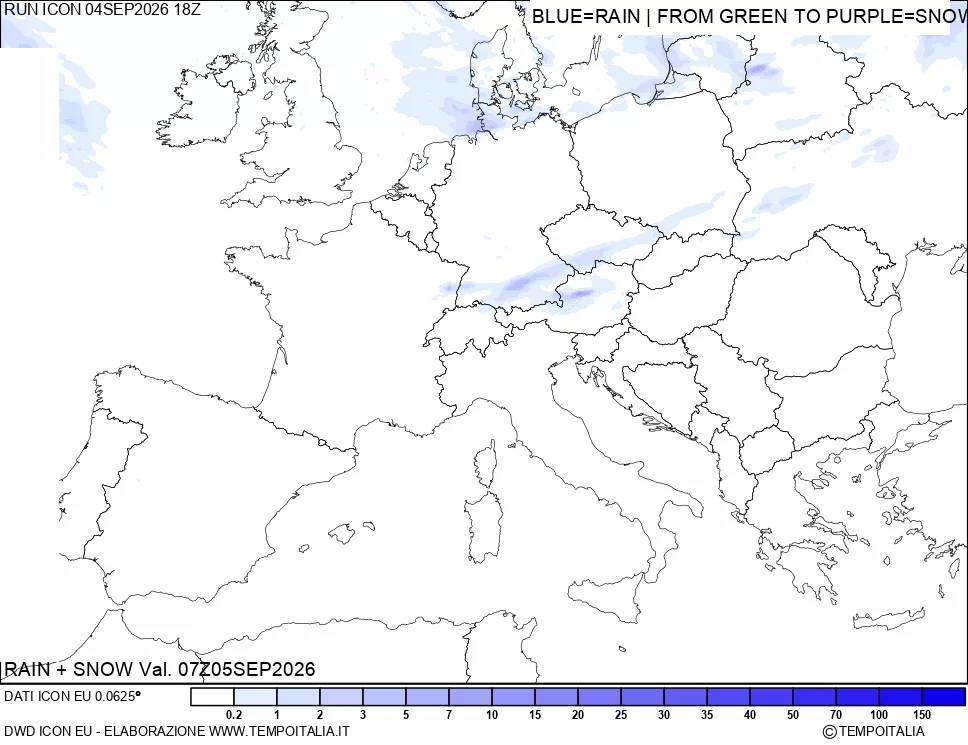 mappa Precipitazioni totali e nevose