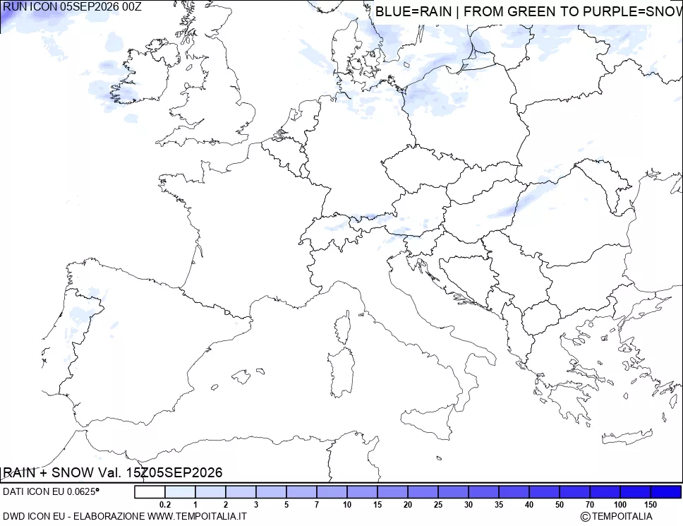 mappa Precipitazioni totali e nevose