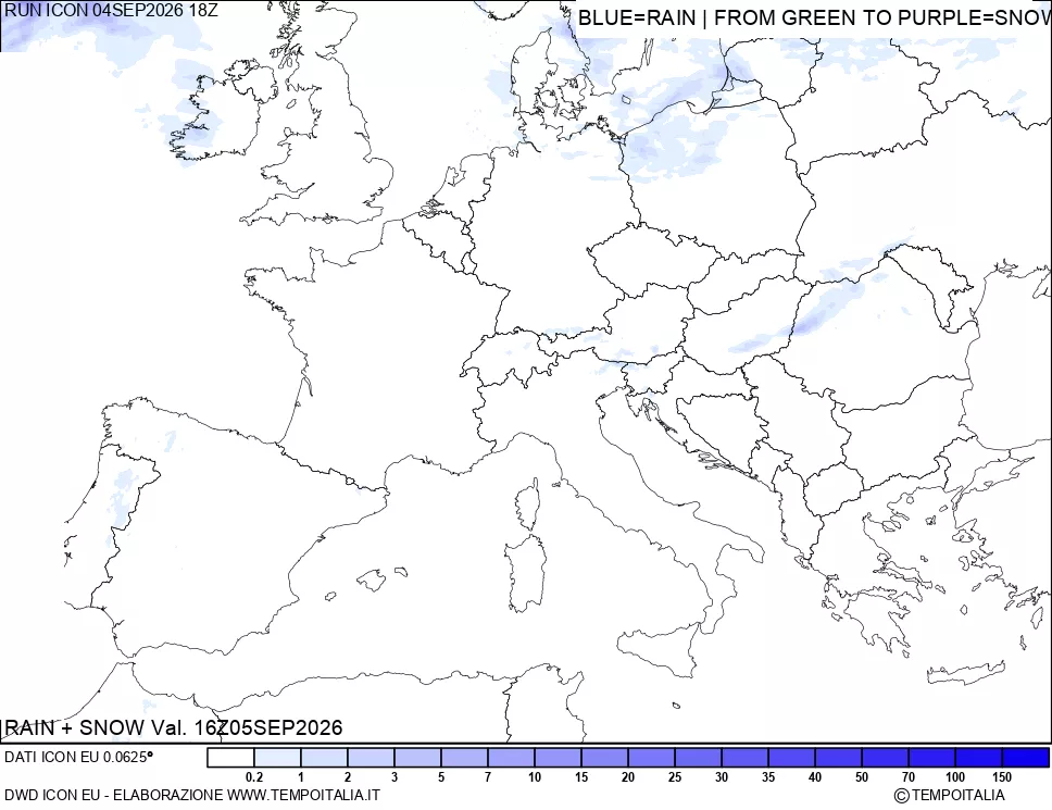 mappa Precipitazioni totali e nevose