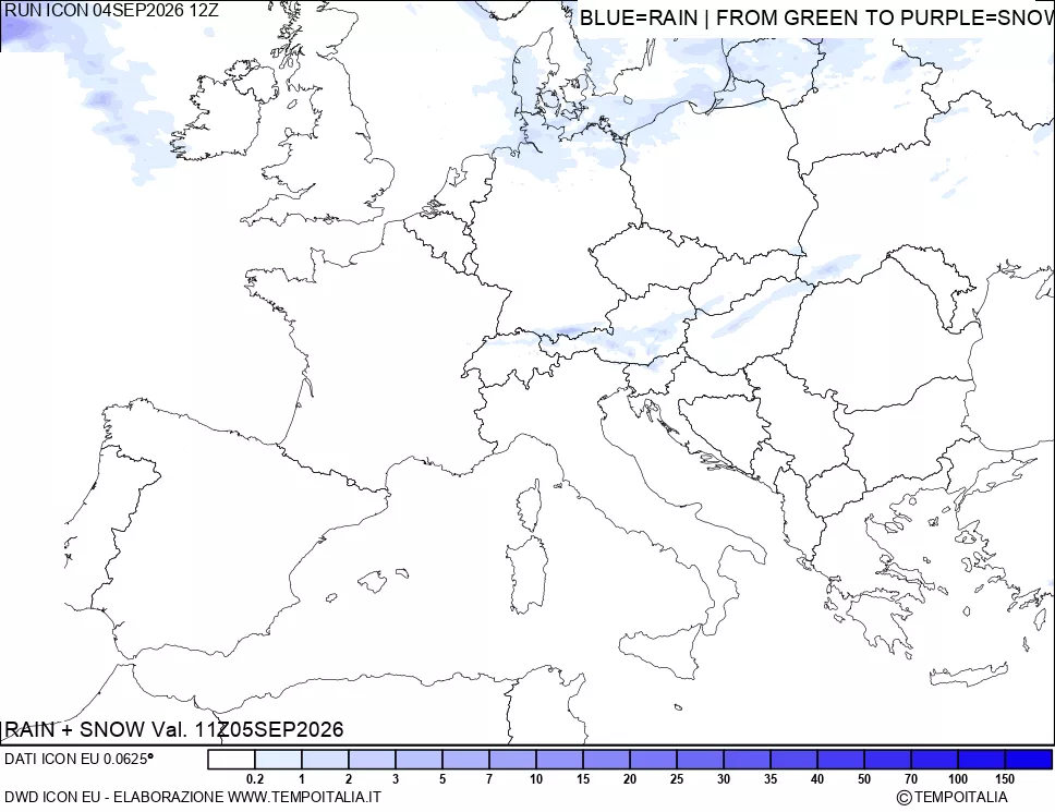 mappa Precipitazioni totali e nevose