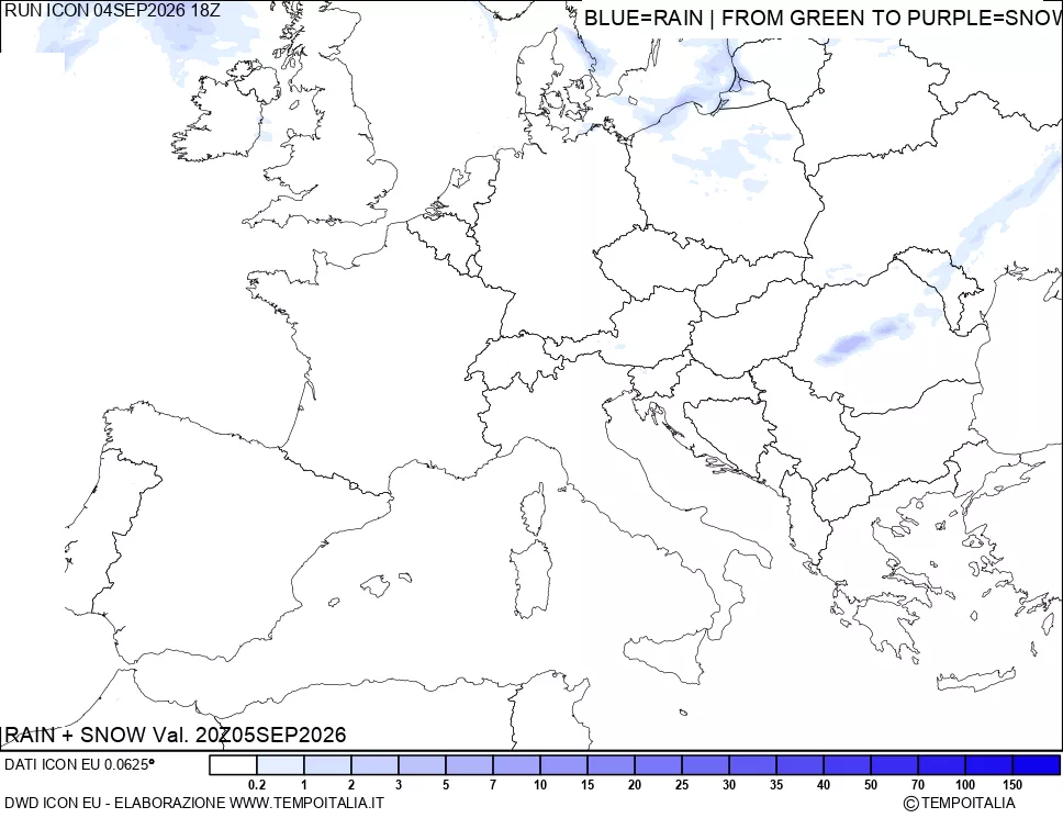 mappa Precipitazioni totali e nevose