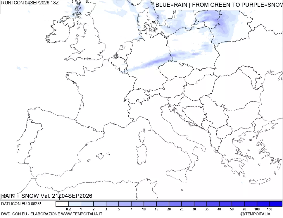 mappa Precipitazioni totali e nevose