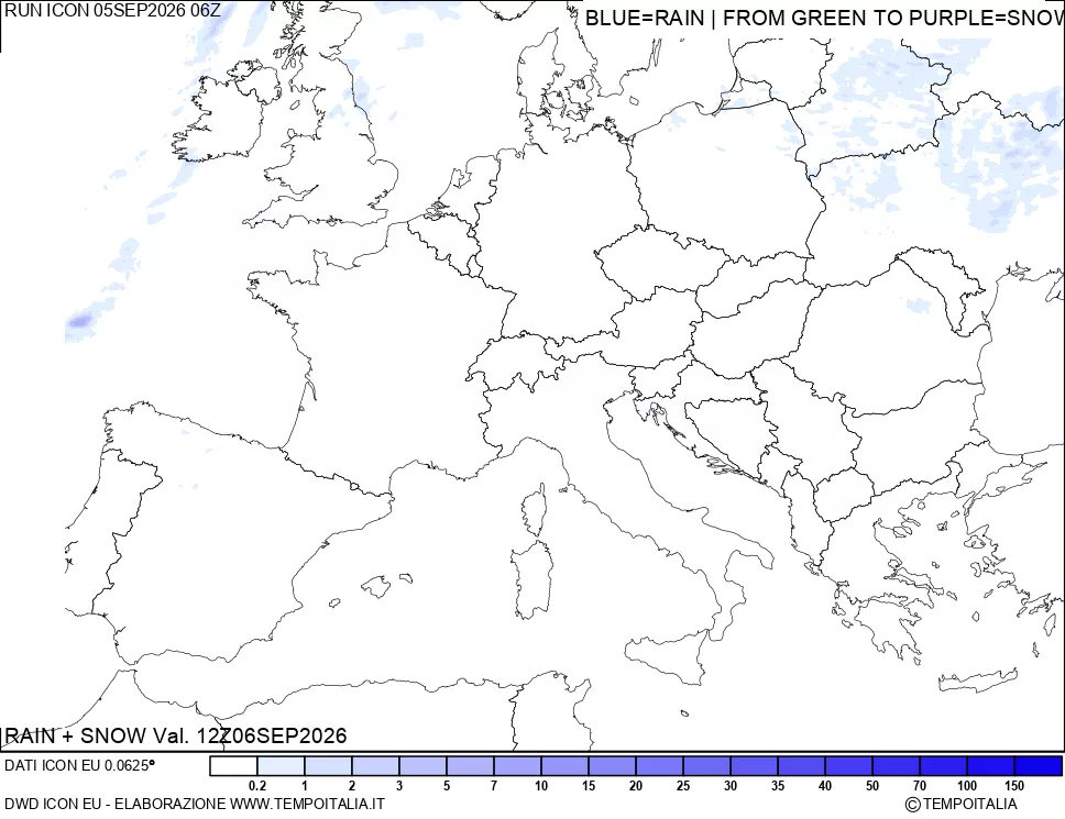 mappa Precipitazioni totali e nevose