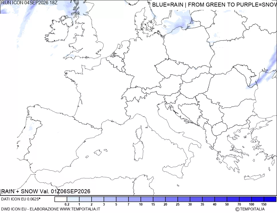 mappa Precipitazioni totali e nevose