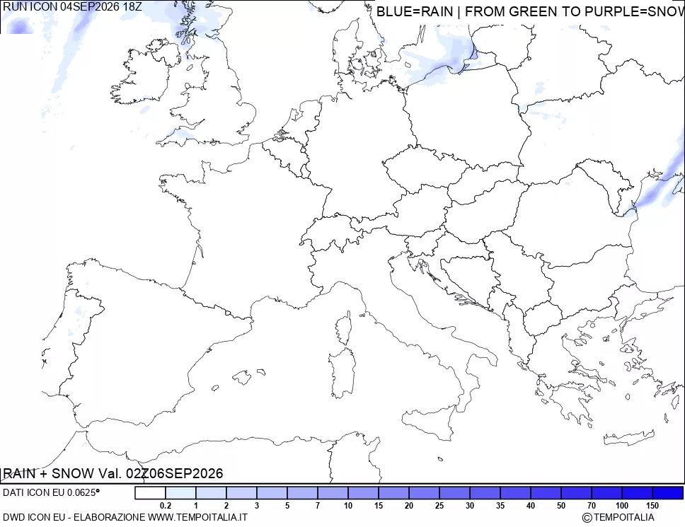 mappa Precipitazioni totali e nevose