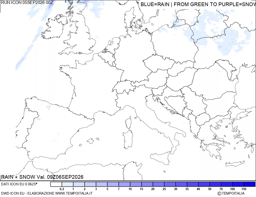 mappa Precipitazioni totali e nevose